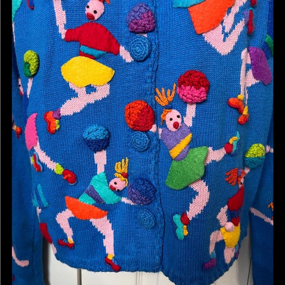 Vintage MICHAEL SIMON Cardigan Sweater Cheerleader Vintage RARE Medium - Picture 6 of 9